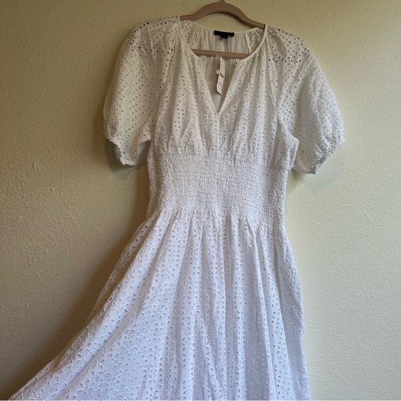J. CREW Provence Smocked-Waist Midi Dress in Eyelet Size: Medium - Picture 9 of 11